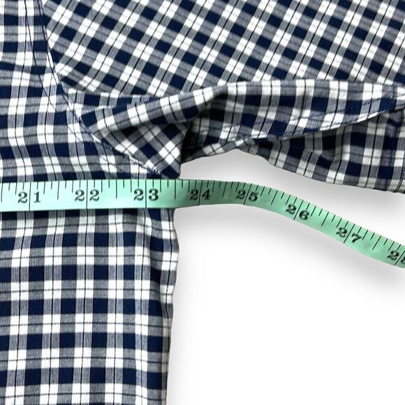 Eddie Bauer Shirt Mens Medium M Black‎ Plaid Chambray Short Sleeve Button Down - Picture 6 of 7